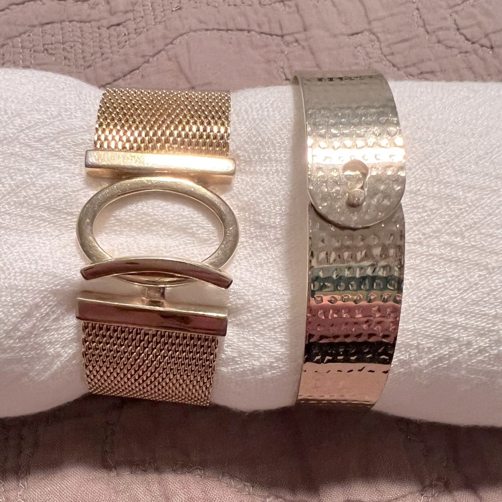 Gold-colored bracelets